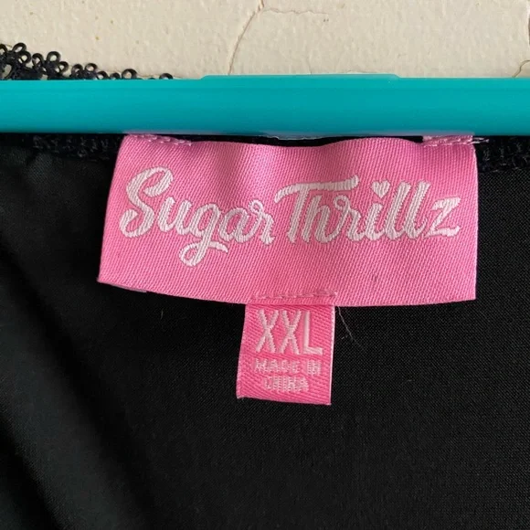 Sheer Velvet Babydoll Dress by Sugar Thrillz XXL - Picture 3 of 4